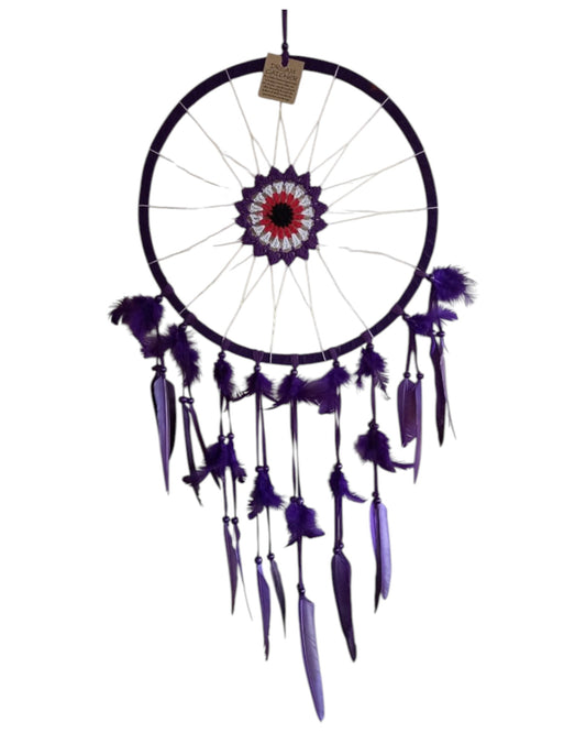 Purple Crochet Centre Dreamcatcher 32cm