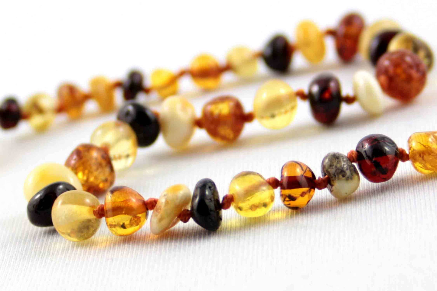 Multi-Circle-11 inch Amber Necklace