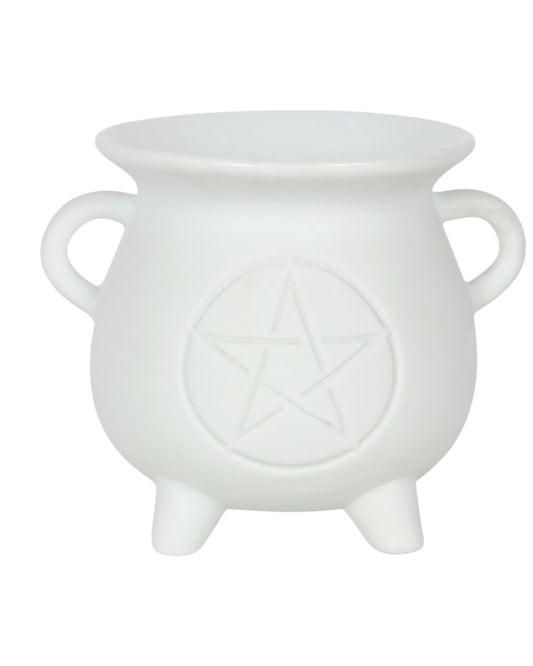White Pentagram Cauldron Oil Burner