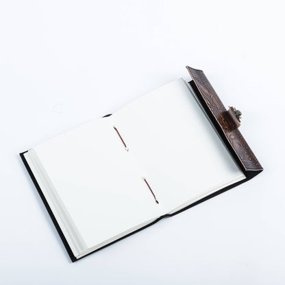 Leather Notebook with Stone Dragon Embossed Travel Journal 