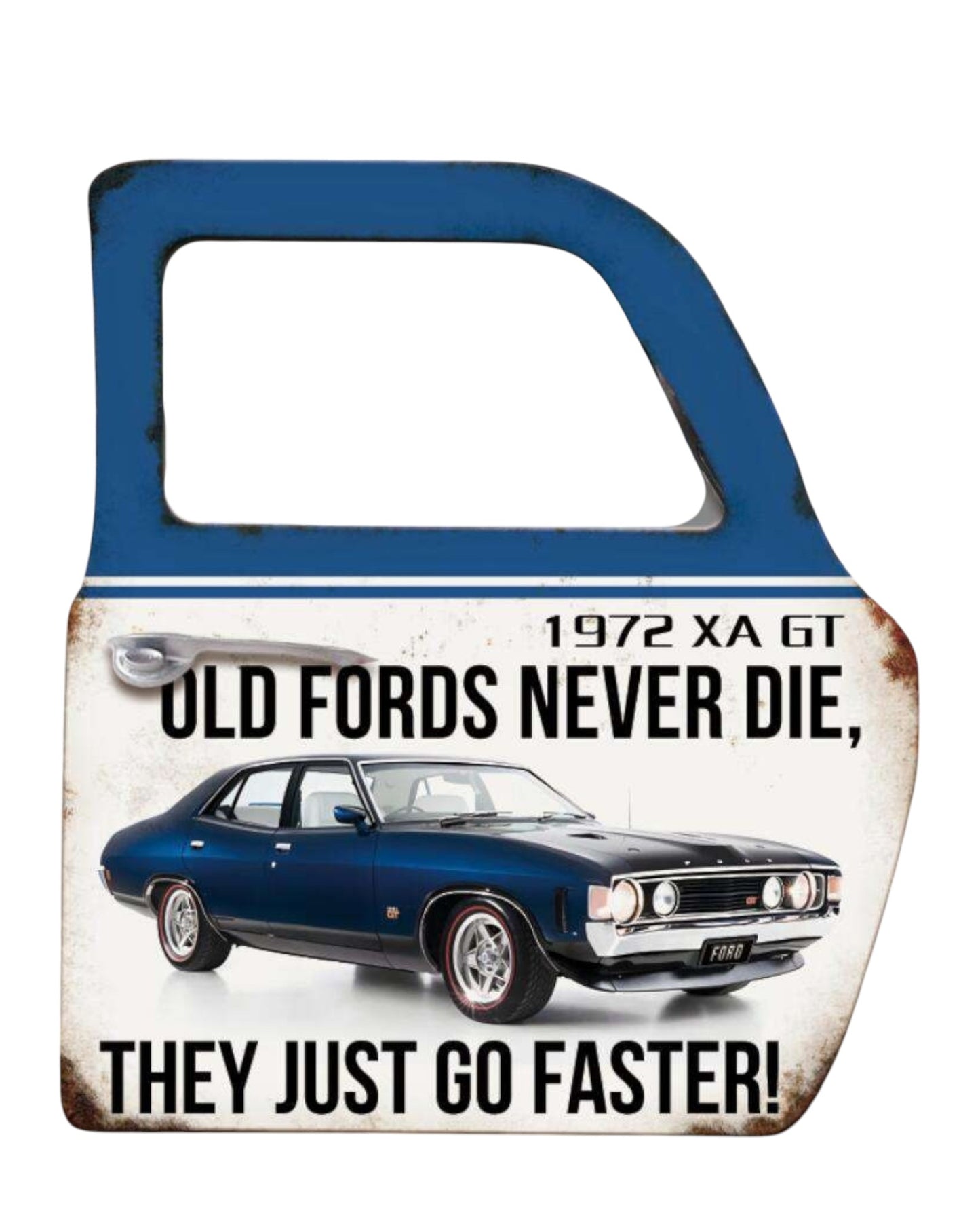 Wall Art Metal Car Door - Old Fords never die