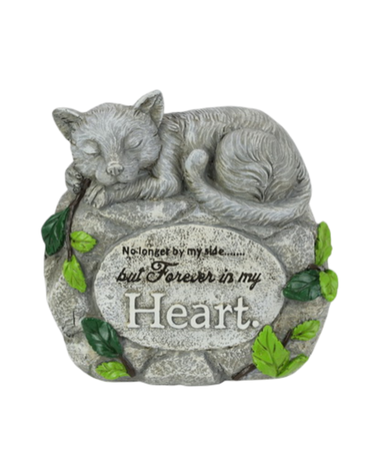 Memorial Cat on Garden Stone