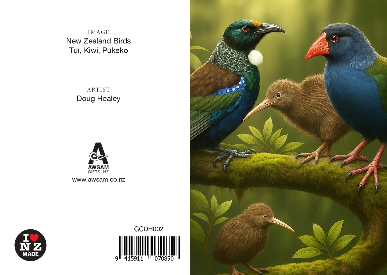 Tui, Kiwi, Pukeko - Gift Card