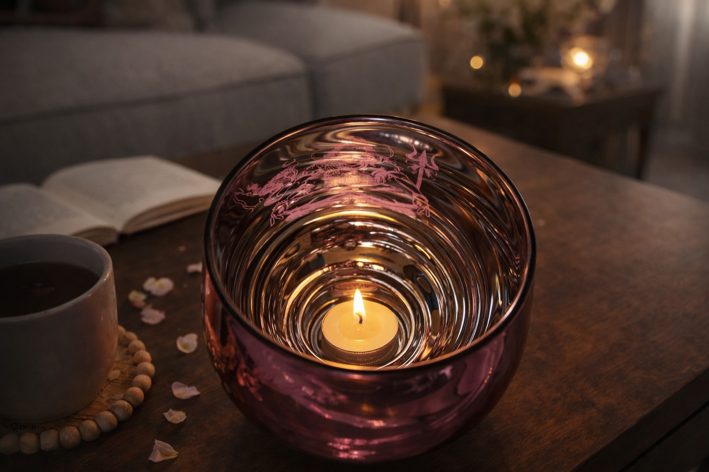 Candle Holder - Shiva (4 in.) 2 pcs: Pink