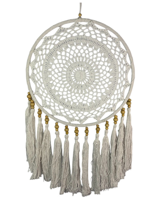 Dreamcatcher White with Tassels 32cm