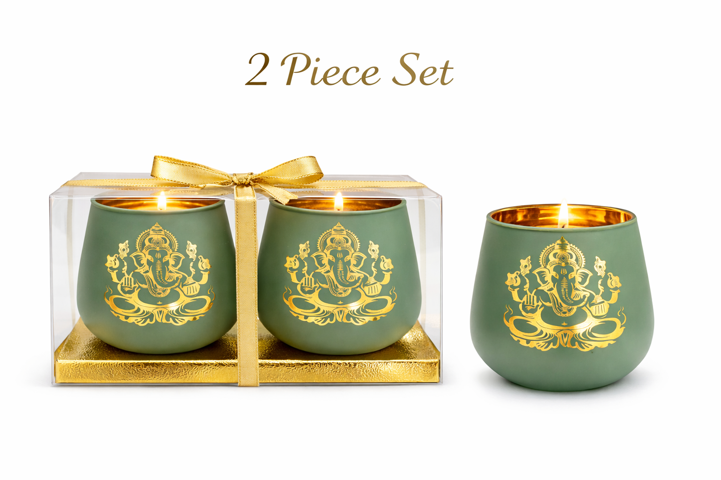 Candle Holder - Ganesha (4 in.) 2pcs: Turquoise