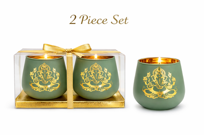 Candle Holder - Ganesha (4 in.) 2pcs: Turquoise