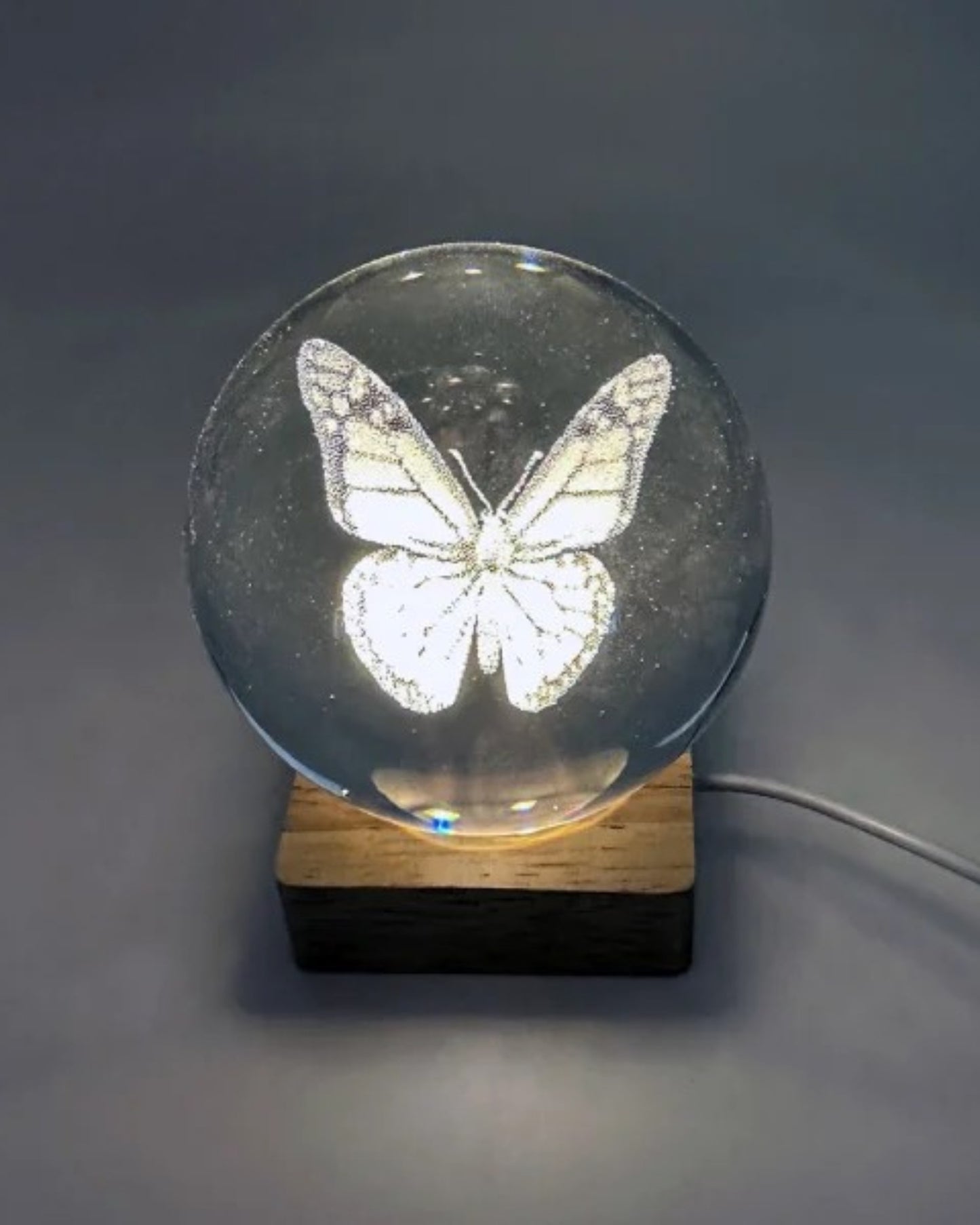 Butterfly Crystal Ball with Light