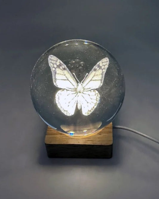 Butterfly Crystal Ball with Light