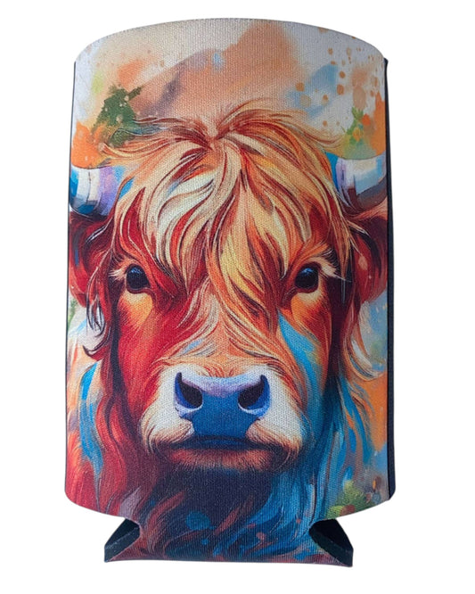 Highland Cow Quote Flat Stubby Holder Cooler
