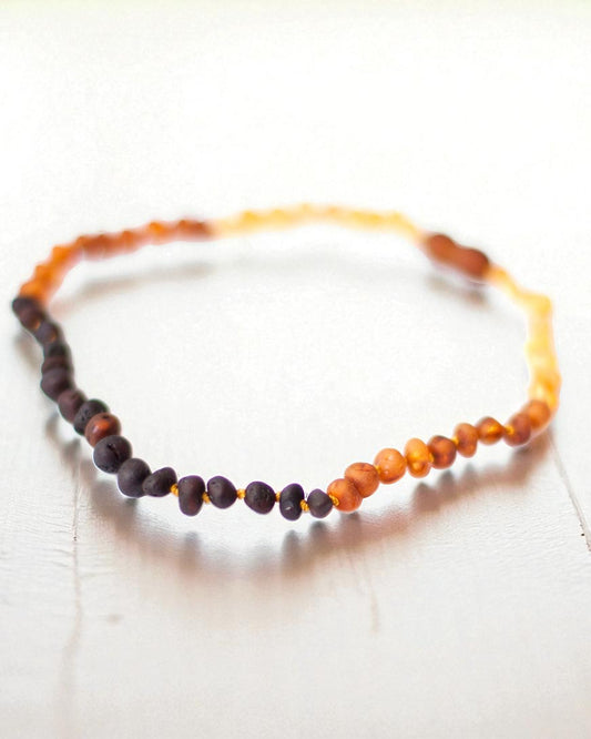 Raw Rainbow-Circle-11 inch  Amber Necklace