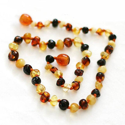 Multi-Circle-11 inch Amber Necklace