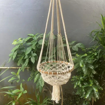 Sansi Cane & Macrame Plant Holder