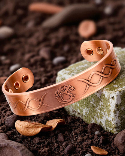 Magnetic Copper Bracelet - Tree of Life - Antique Copper
