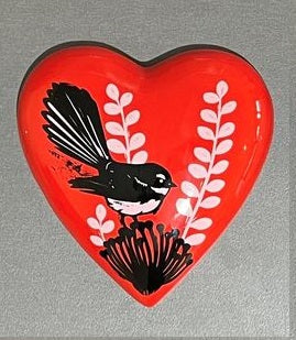 Native Bird with Ceramic Hearts