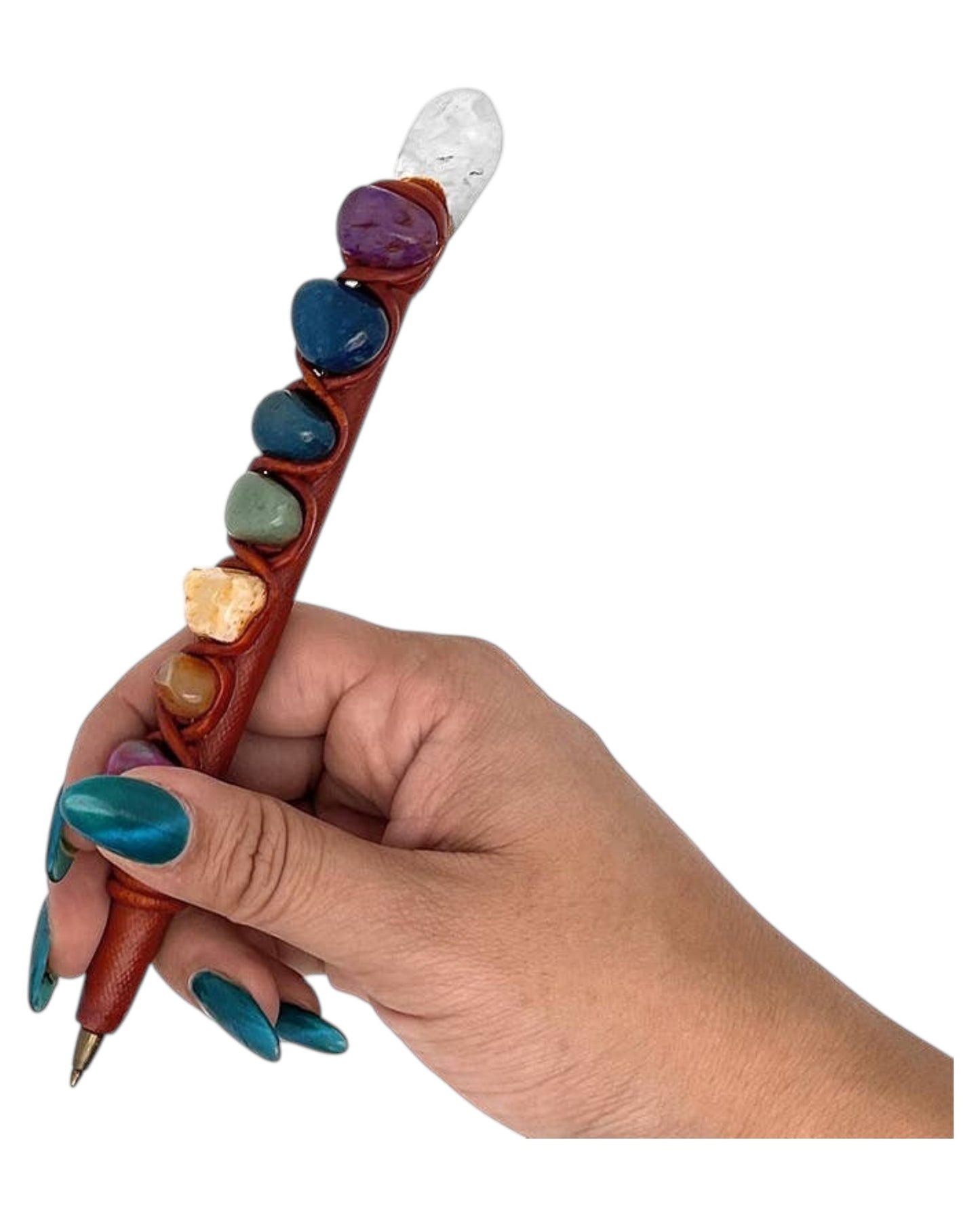 Chakra Crystal Pen – 7 Stone Handmade Refillable Ballpoint