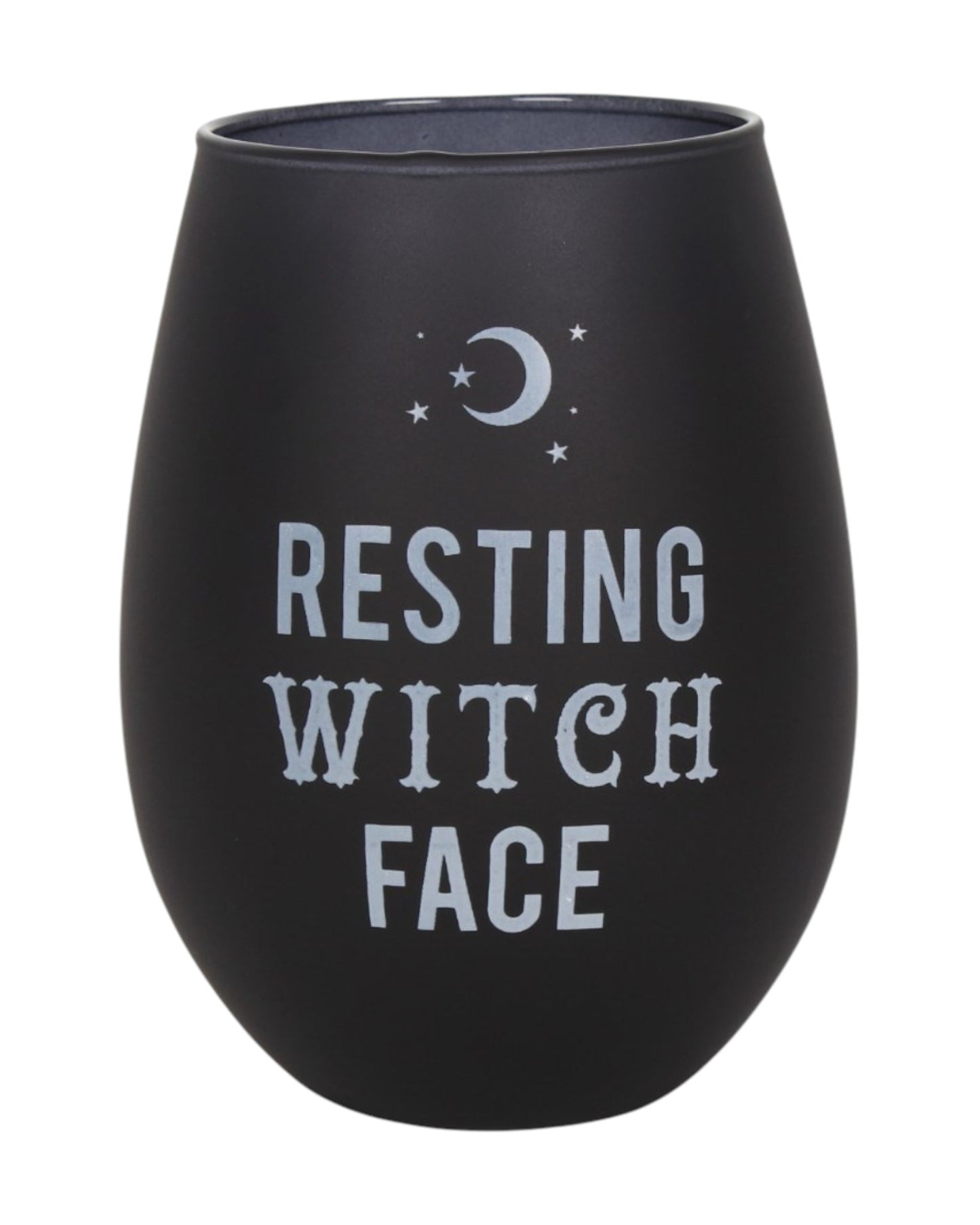 Resting Witch Face Stemless Wine Glass
