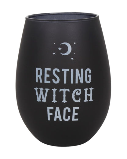 Resting Witch Face Stemless Wine Glass