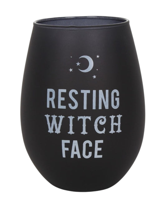 Resting Witch Face Stemless Wine Glass