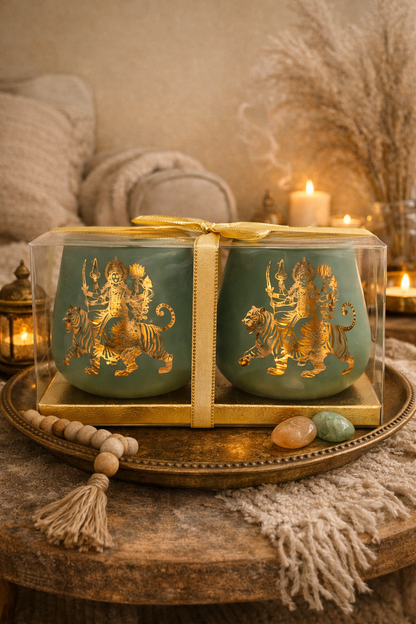 Candle Holder - Durga (4 in.) 2pcs: Turquoise