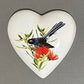 Native Bird with Pohutukawa Ceramic Hearts