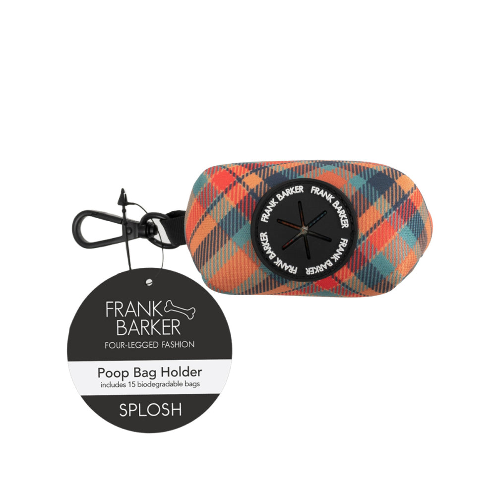 Frank Barker Orange Plaid Poop Bag