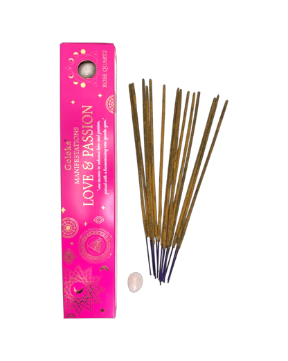 Love & Passion- Rose Incense with Rose Quartz