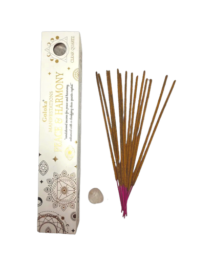 Peace & Harmony- Sandalwood Incense with Clear Quartz