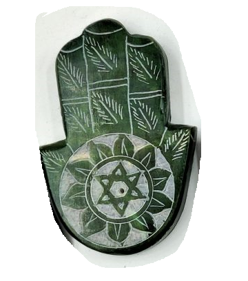Soapstone 7 Chakra Incense Burner Hamsa