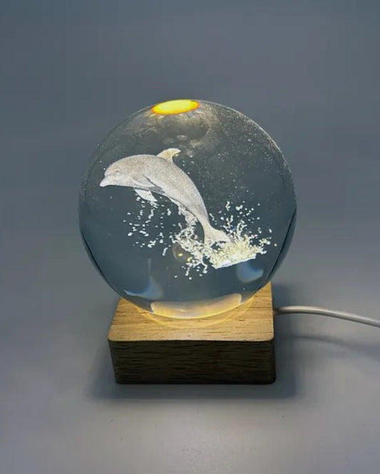 Dolphin Crystal Ball with Light