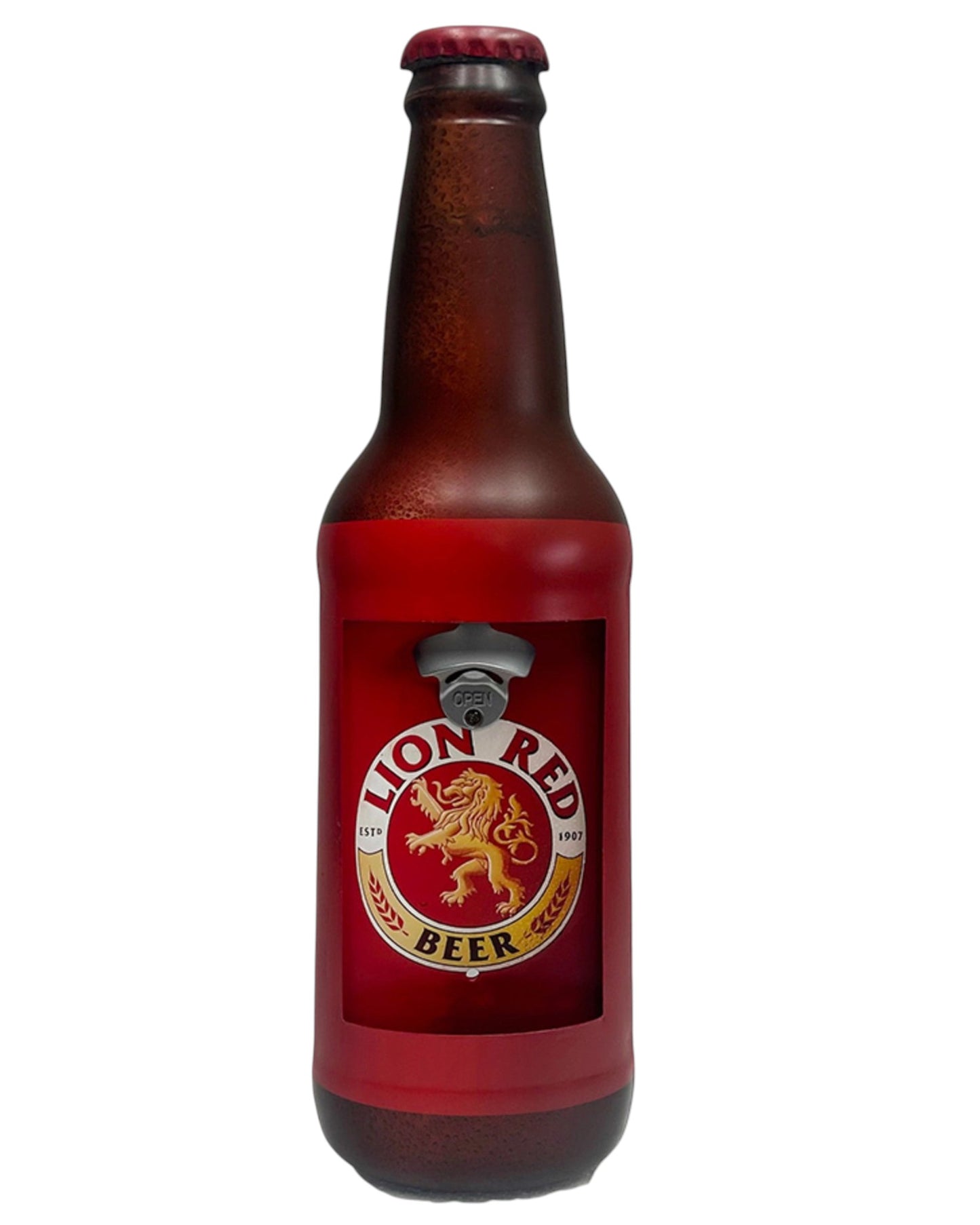 Lion Red Bottle Opener wall mounted