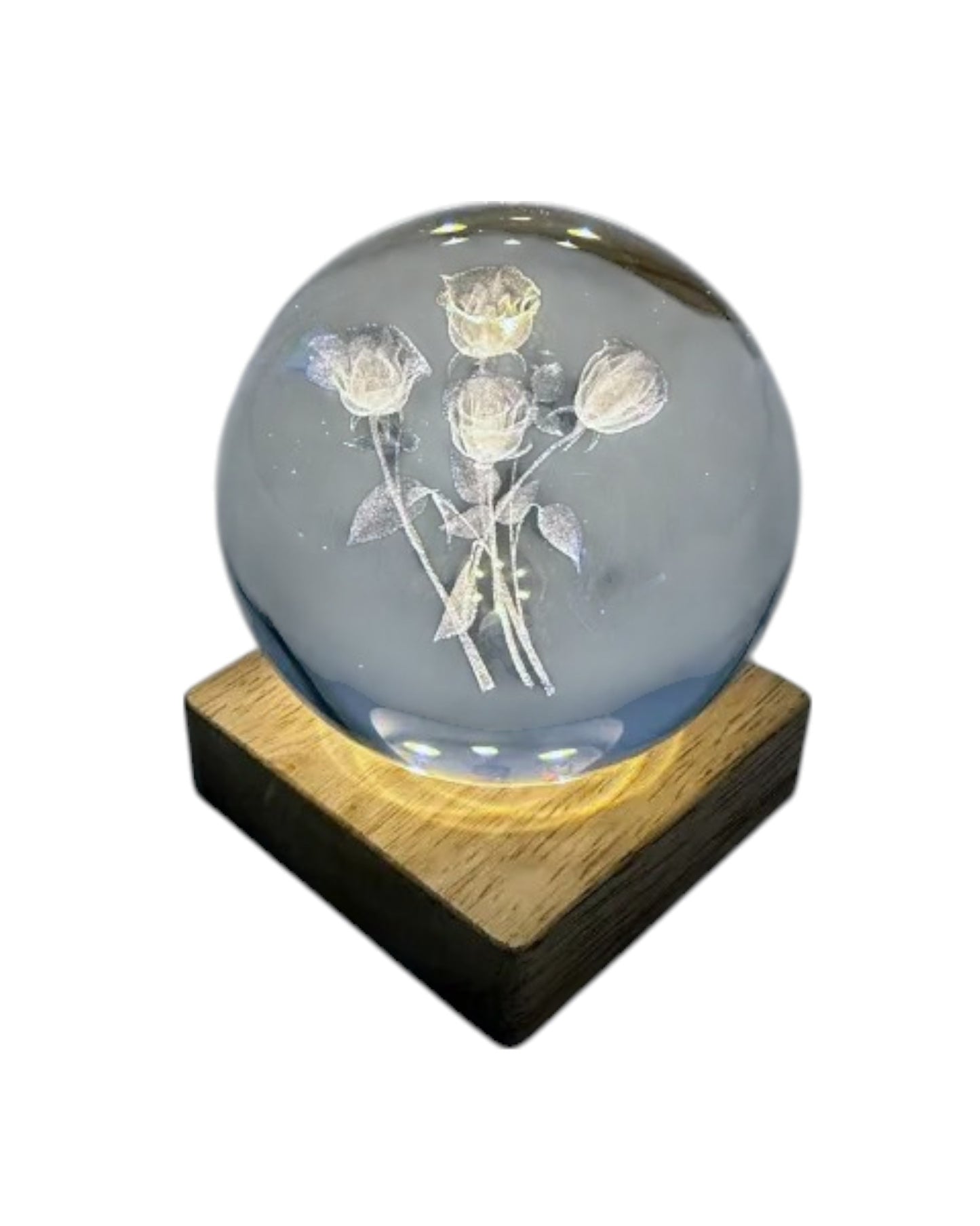 Roses Crystal Ball with Light