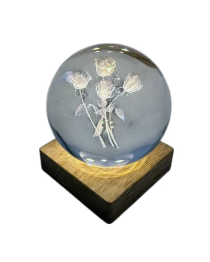 Roses Crystal Ball with Light
