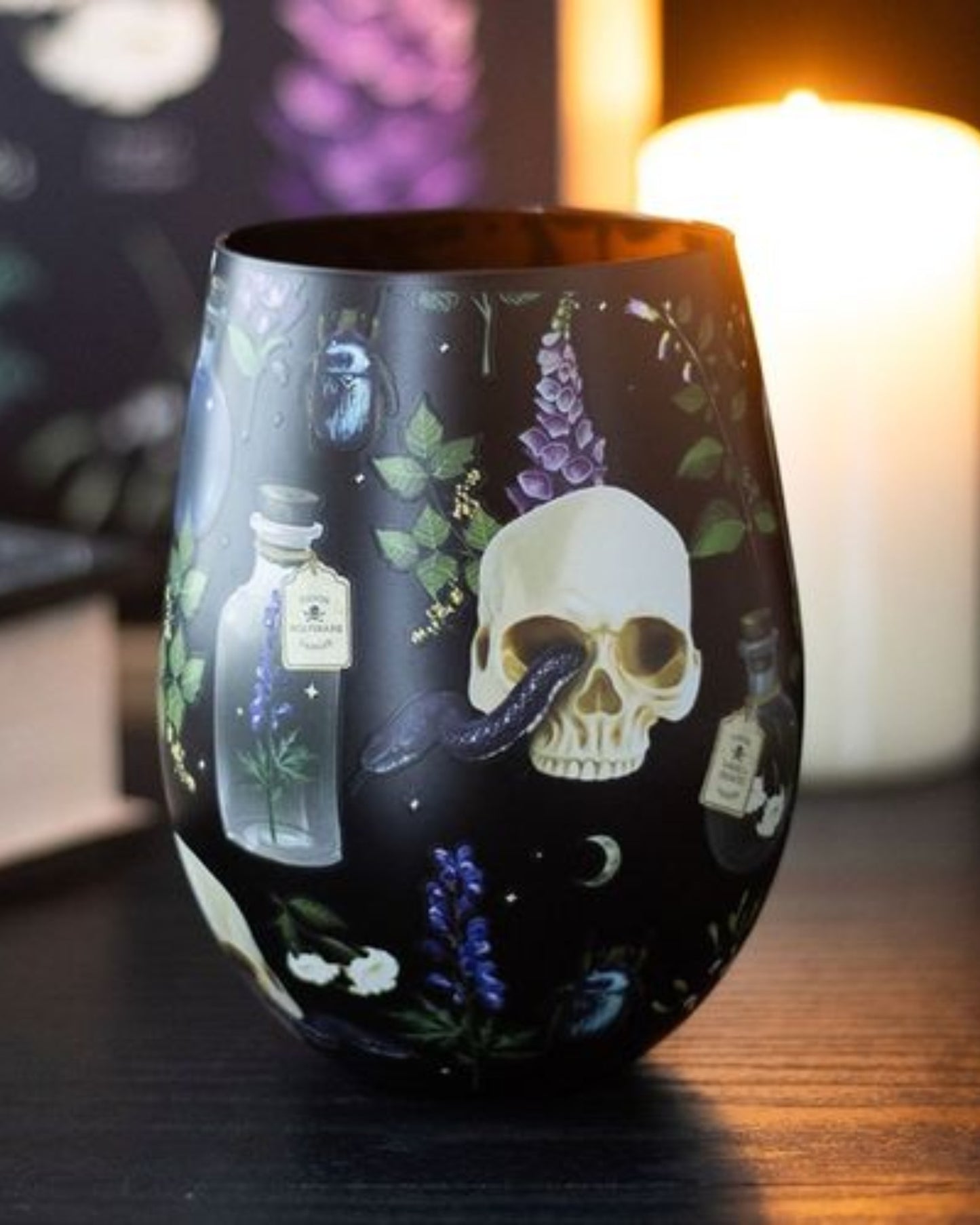 Venom & Vines Print Stemless Glass NEW!