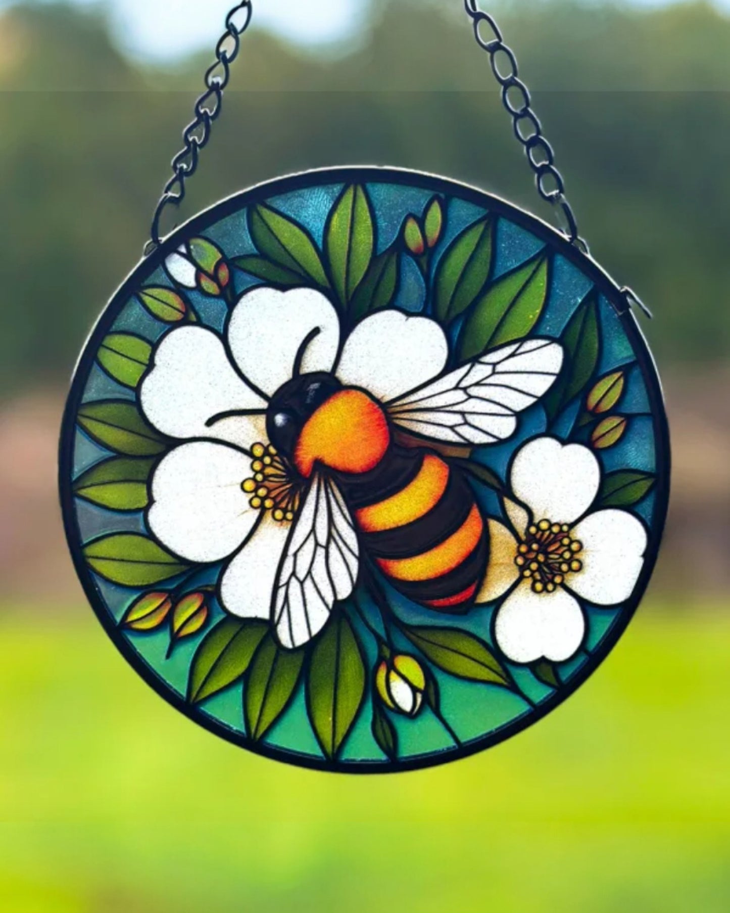 Bee Stained Glass Hanger