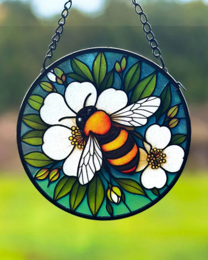 Bee Stained Glass Hanger