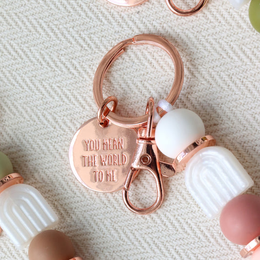 Mum "You mean the World to me" Silicone Keyring