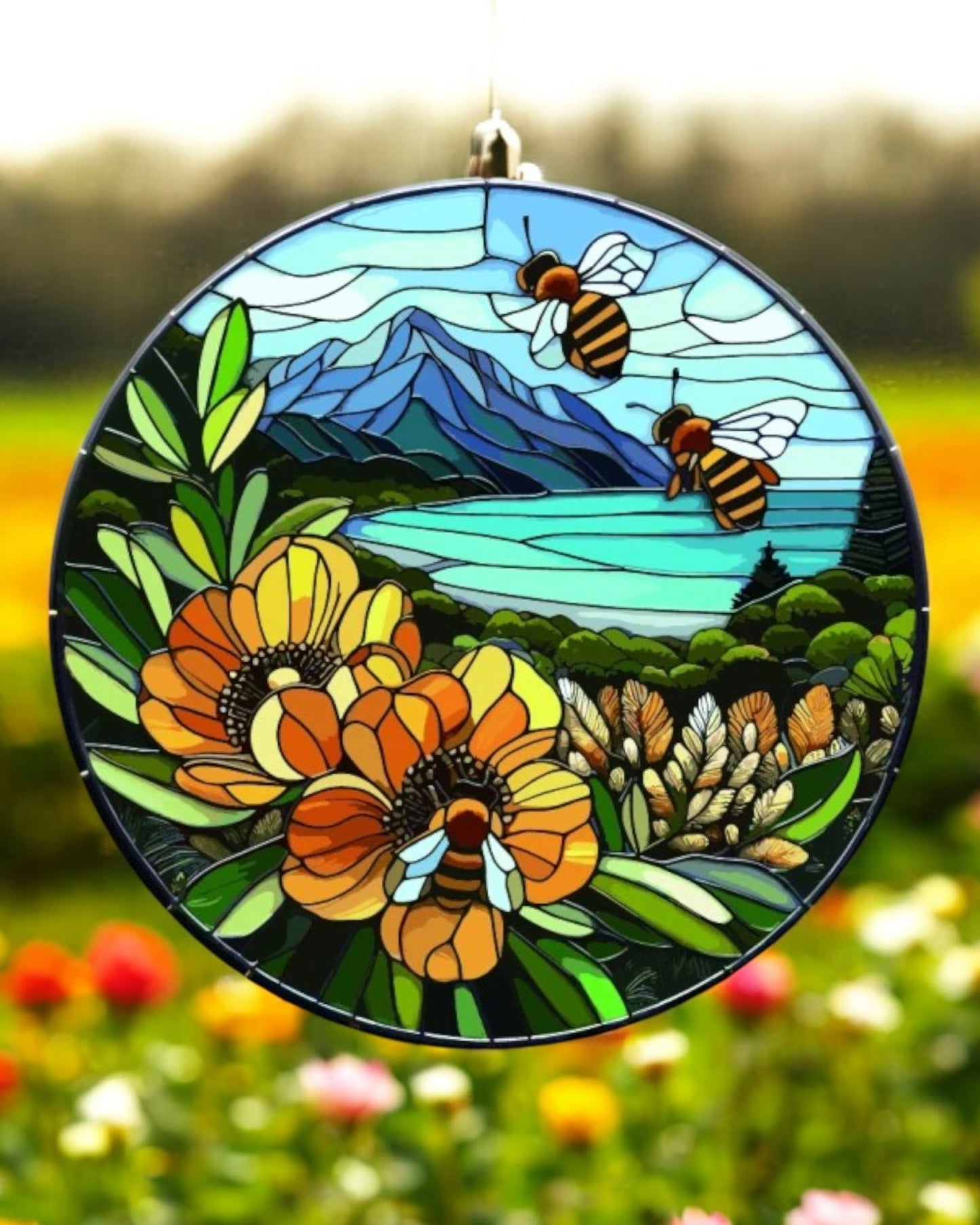 Bee's Stained Glass Hanger