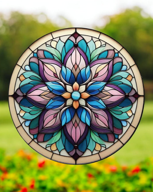 Mandala Flower Stained Glass Hanger
