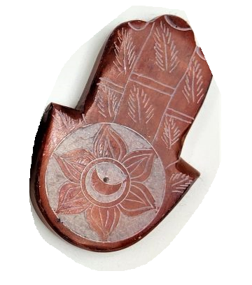 Soapstone 7 Chakra Incense Burner Hamsa
