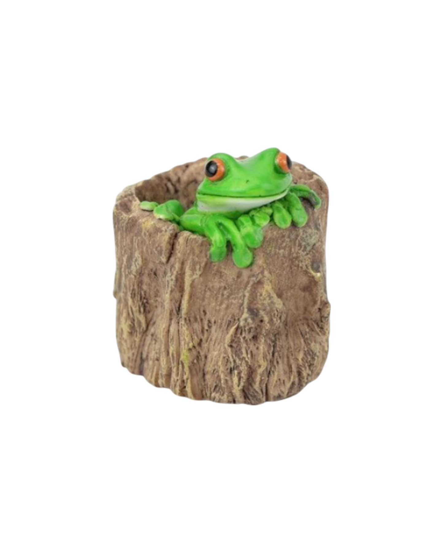 Green Tree Frog in Log - set of 2