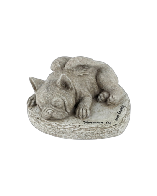 Memorial Dog on Heart Plaque