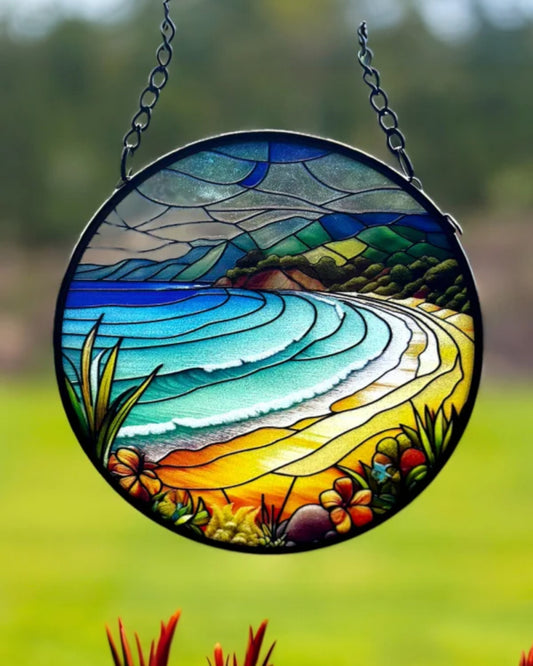 Beach Stained Glass Hanger