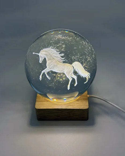 Unicorn Crystal Ball with Light