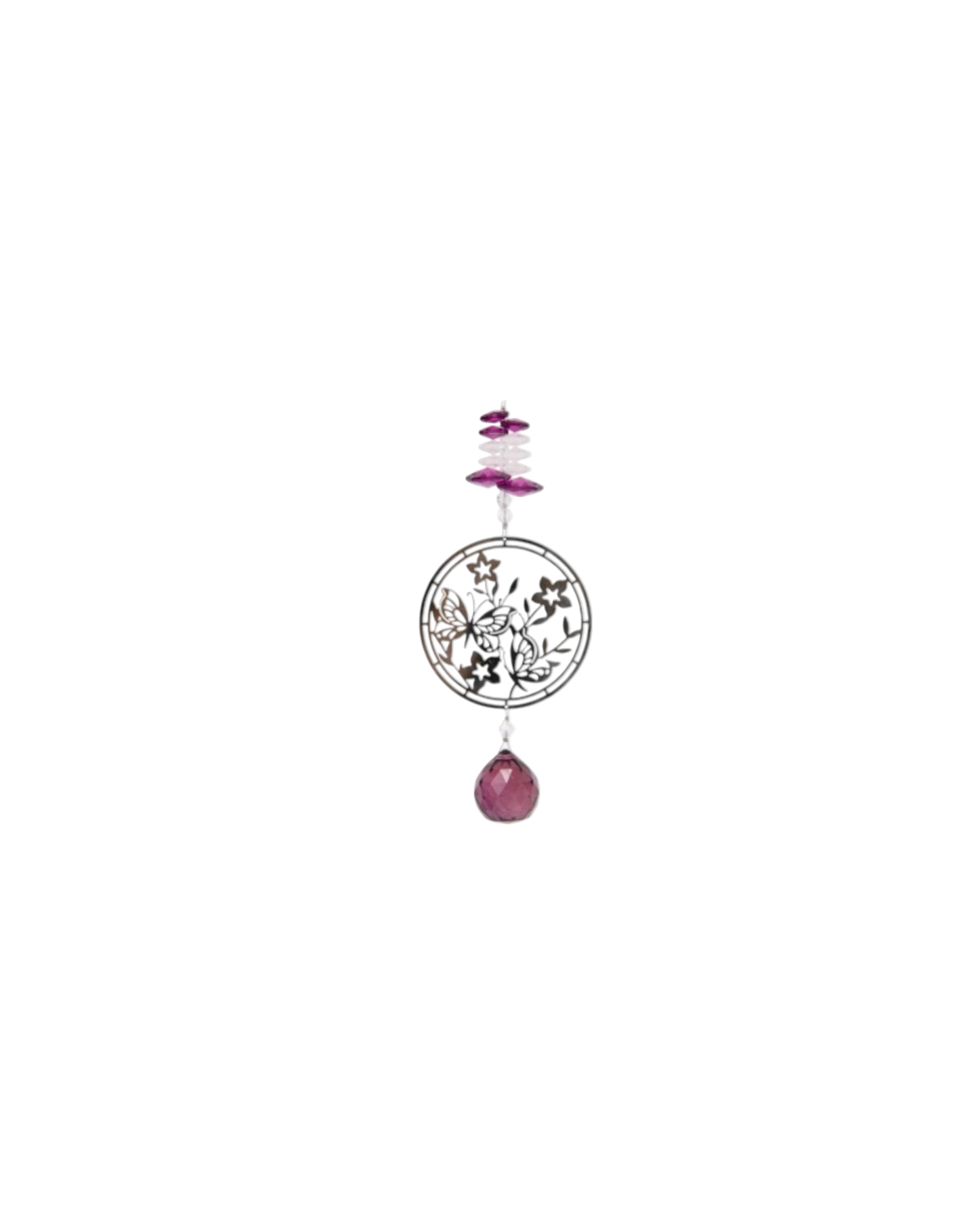 Silver ButterFly Hanging Suncatchers with Gems