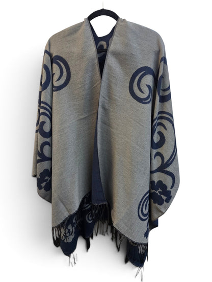 Cape with curls design TURQUOISE with Tassles
