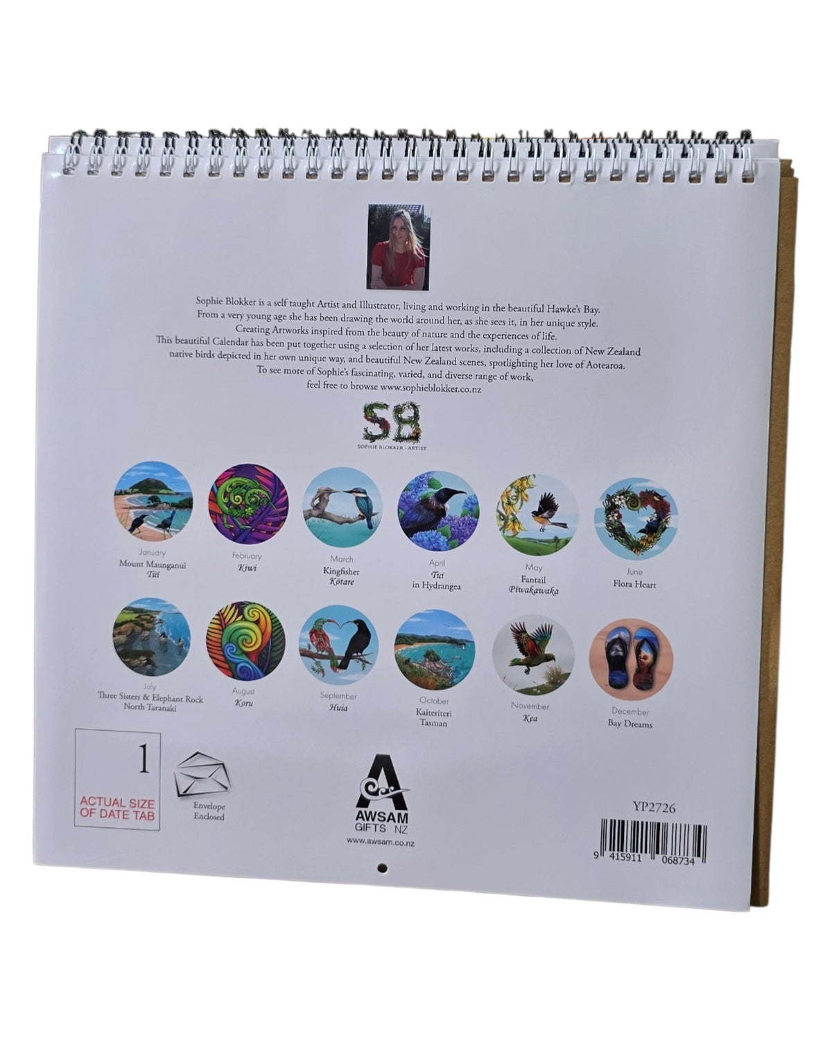 Sophie Blokker Calendar - New Zealand Artwork 2027