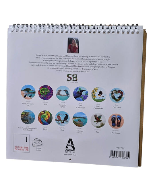 Sophie Blokker Calendar - New Zealand Artwork 2027