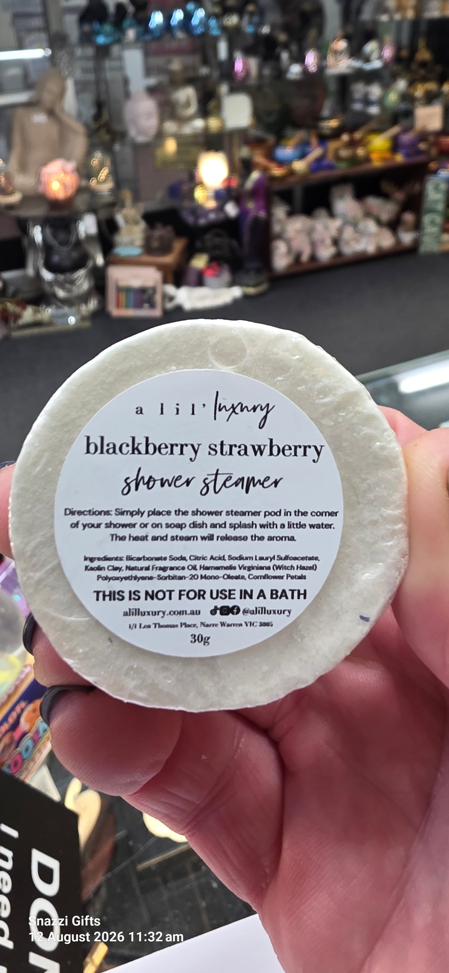 Botanical Shower Steamer: Blackberry Strawberry (Purple Cornflower)