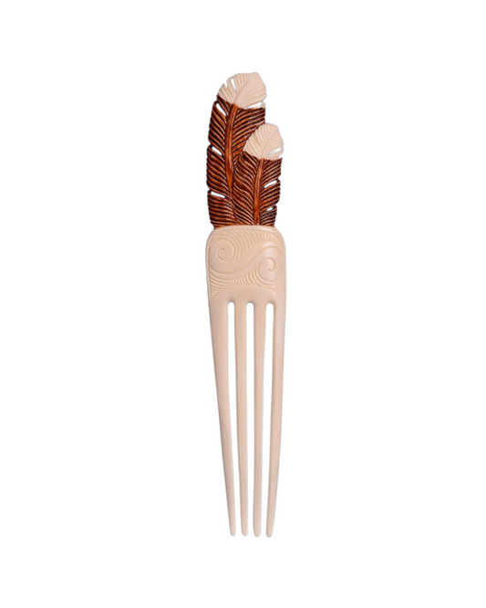 Bone Large Brown Huia Feather Heru